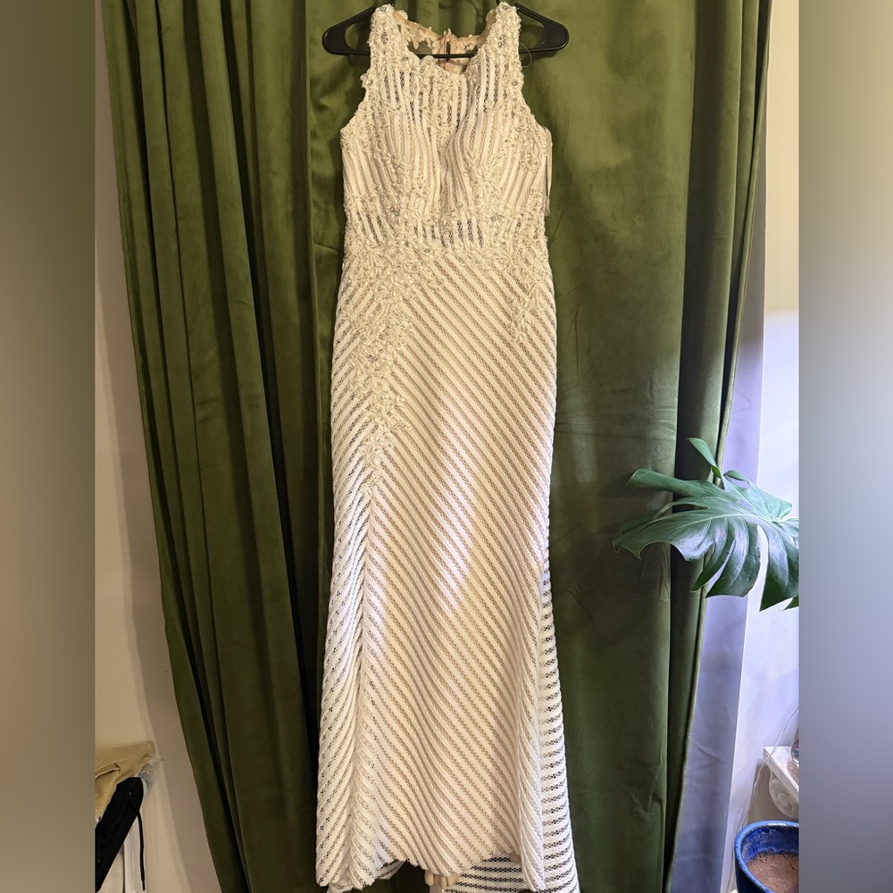 Dave & Johnny Ivory Lace Gown